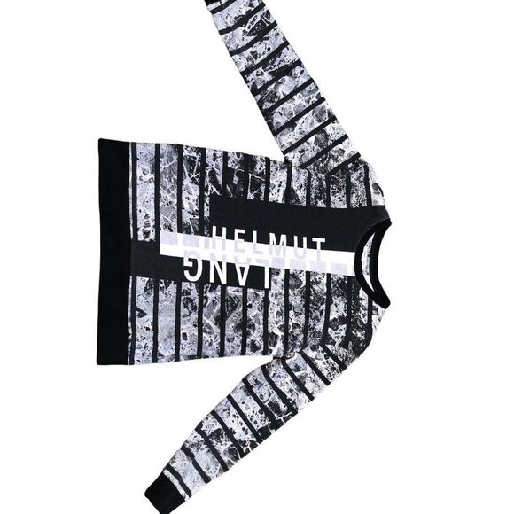 HELMUT Lang Shirt Medium Black/White Big Logo Designer Sweater - Picture 6 of 12